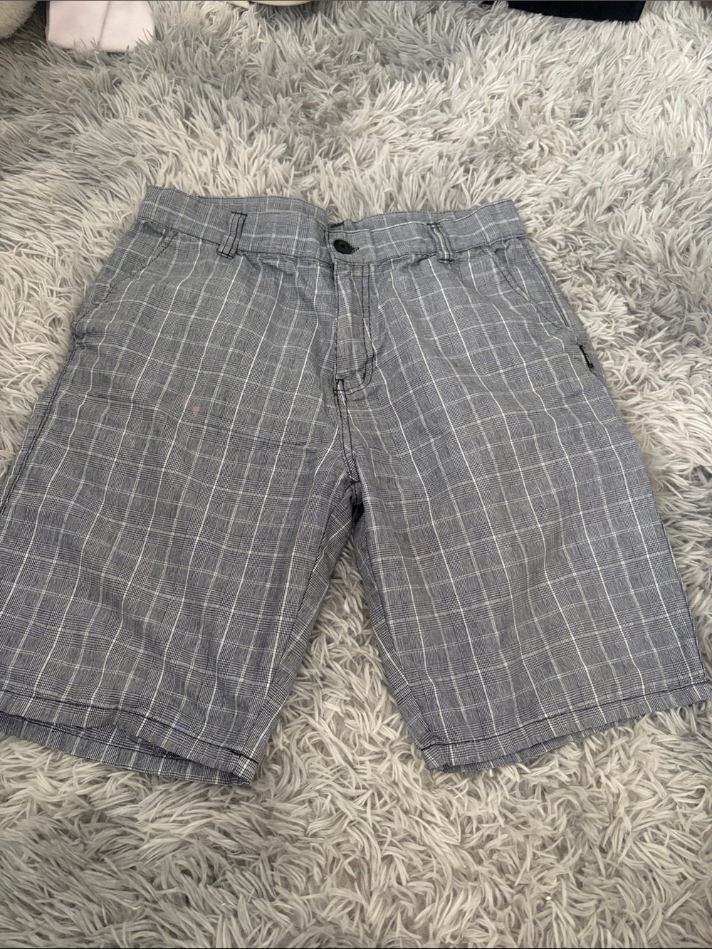 Zoo York Gray Plaid Flat-Front Shorts